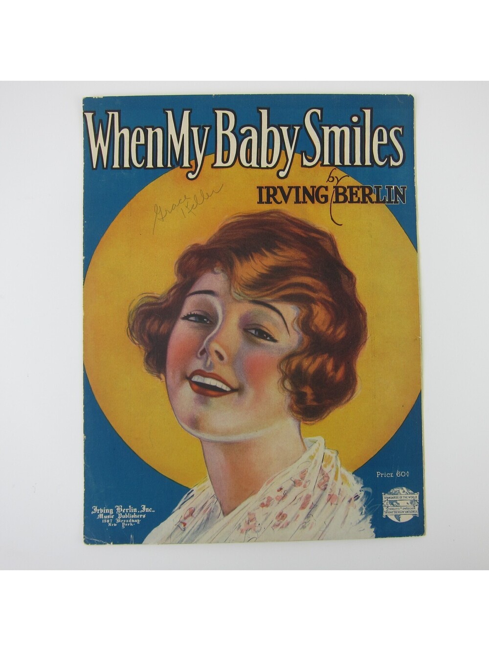 When My Baby Smiles Sheet Music Irving Berlin Most Beautiful Ballad Antique 1919